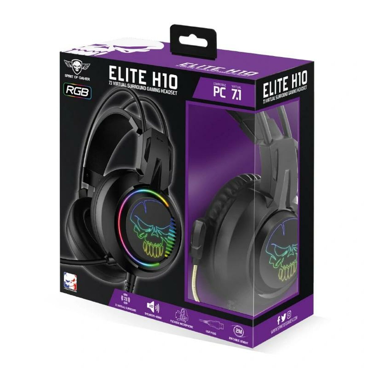 Headphone with Microphone Spirit of Gamer Elite H10 Black-1
