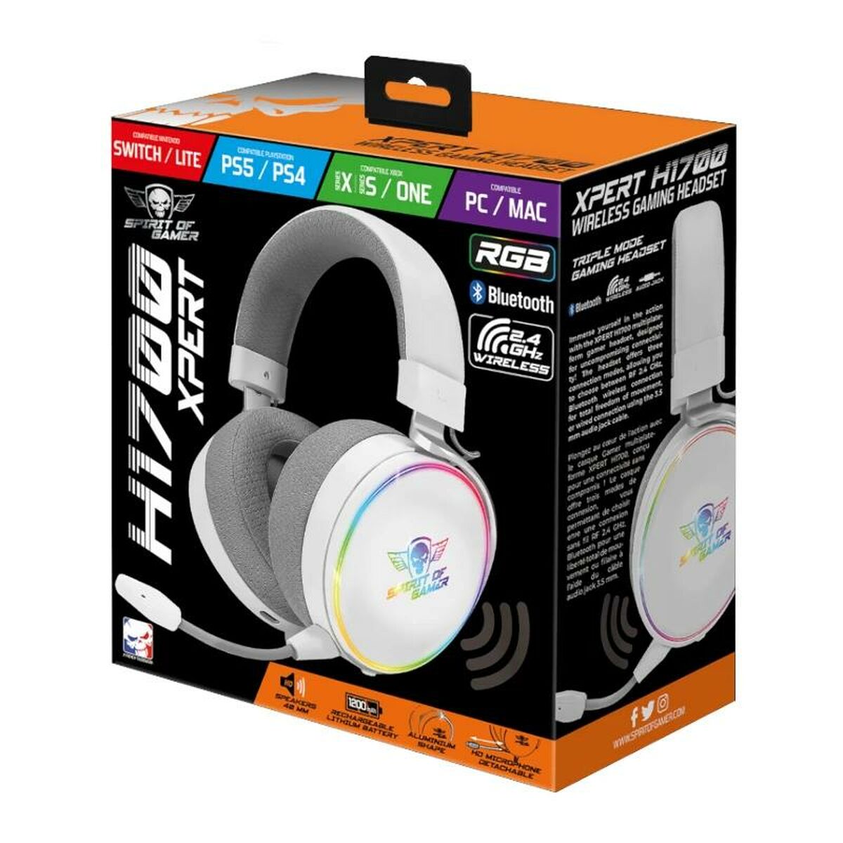Headphones Spirit of Gamer XPERT H1700 White-1