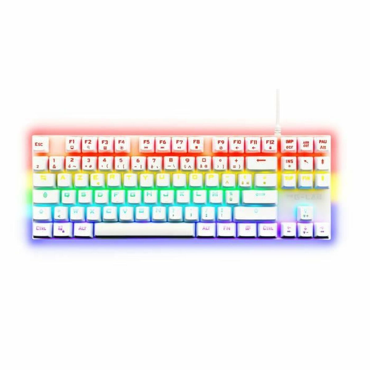 Gaming Keyboard The G-Lab Mercury AZERTY White-0