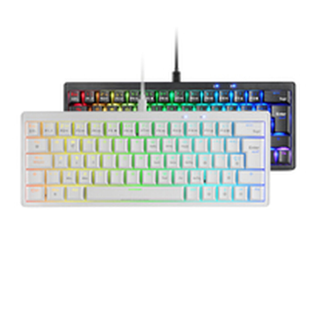 Gaming Keyboard Mars Gaming MKMINIPROWYES Qwerty US White-6