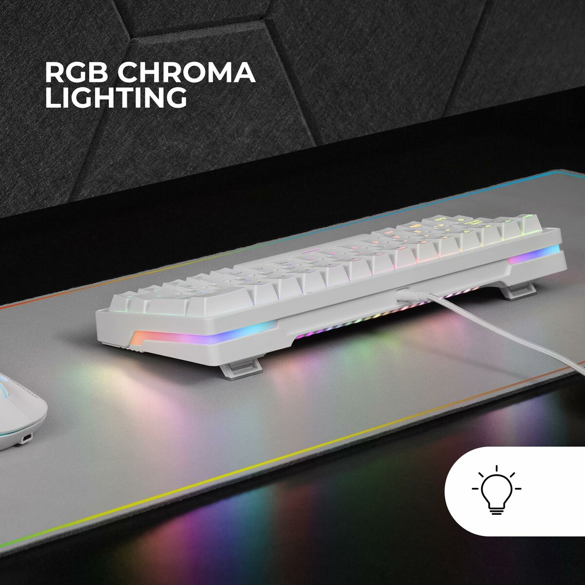 Gaming Keyboard Mars Gaming MKMINIPROWYES Qwerty US White-3
