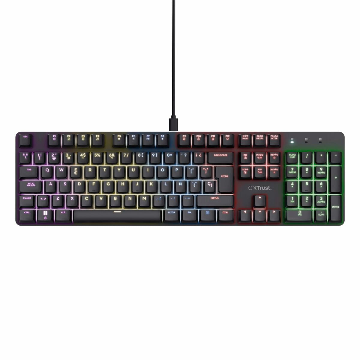 Gaming Keyboard Trust 25682 Black Spanish Qwerty-14