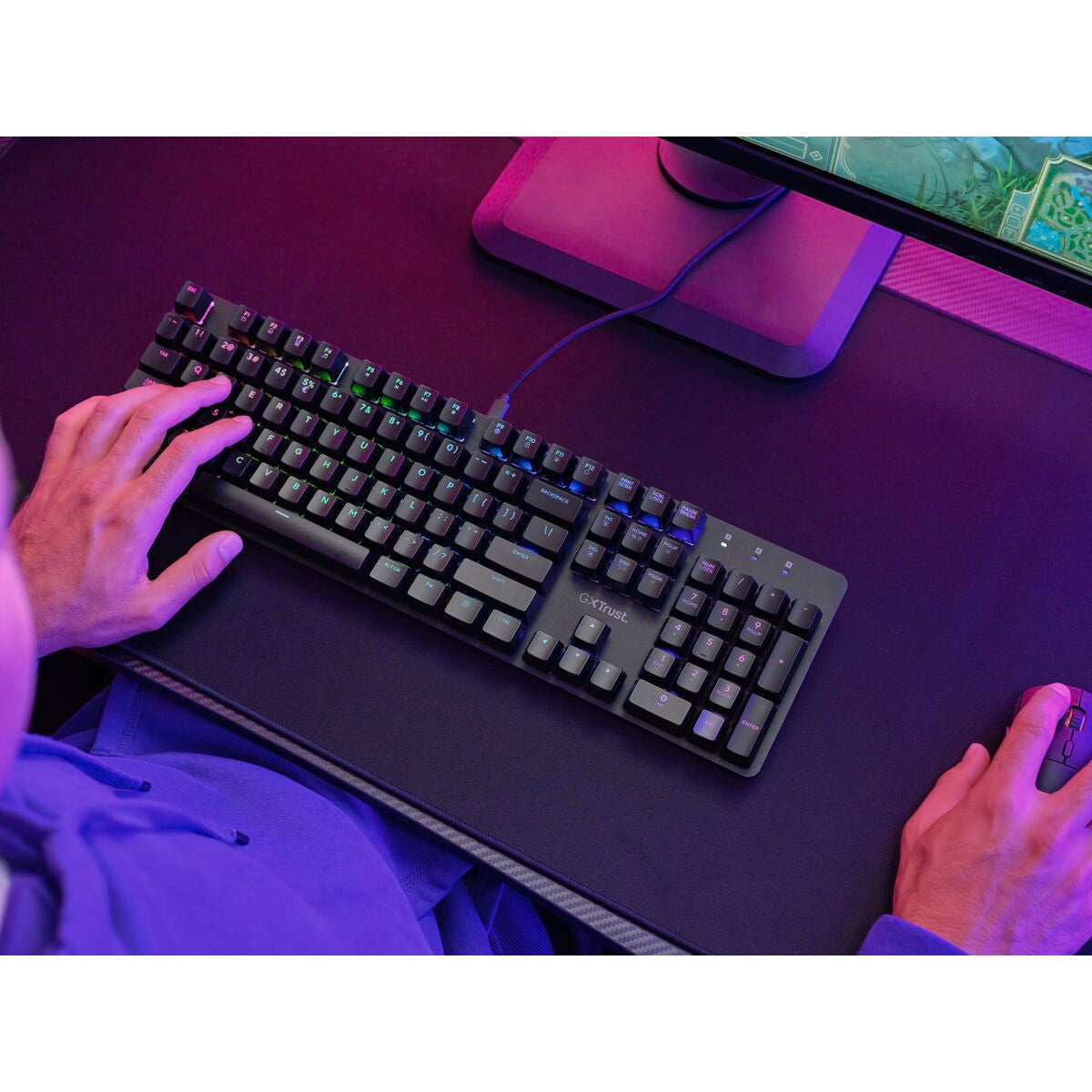 Gaming Keyboard Trust 25682 Black Spanish Qwerty-5