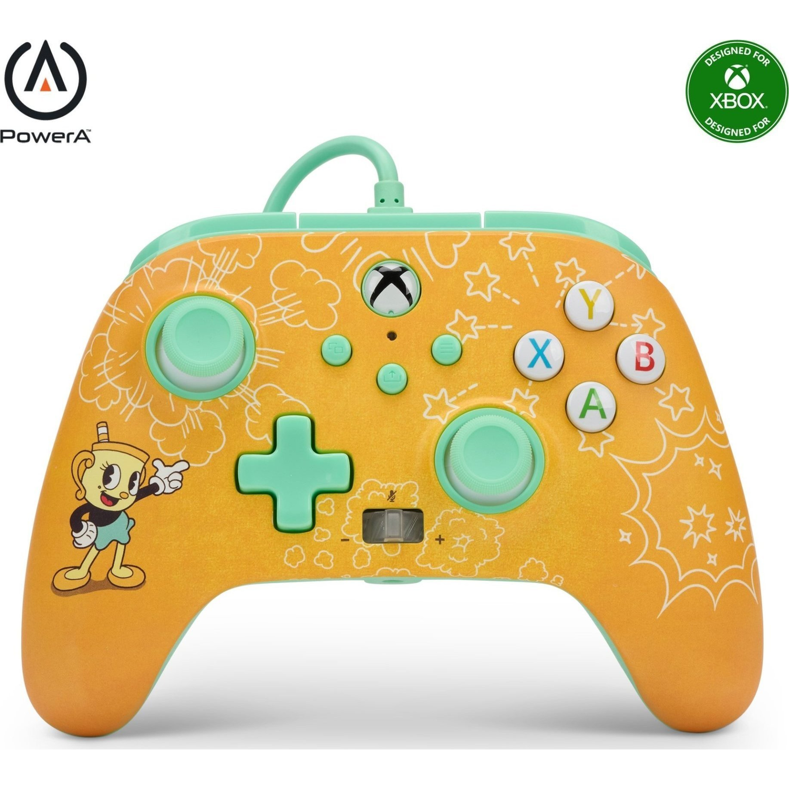 PowerA Enhanced Wired, Xbox Series X|S, Xbox One, PC, Cuphead_ Ms. Chalice, Vezetékes kontroller (1517537-01)-0