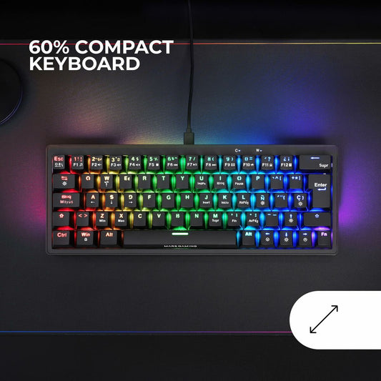 Gaming Keyboard Mars Gaming MKMINIPROYES Black Qwerty US-0