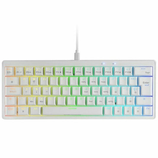 Gaming Keyboard Mars Gaming MKMINIPROWYES Qwerty US White-0